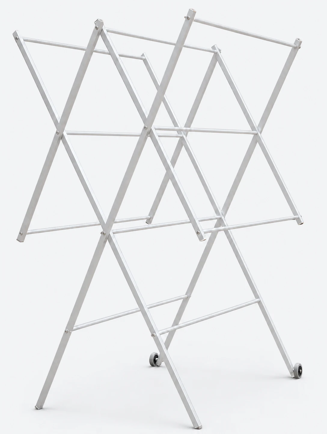 ราวตากผ้าอะลูมิเนียมพับได้ SMART HANG LS1012W แบบ 10 ราวพร้อมล้อ